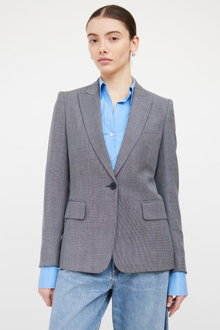 Stella McCartney Grey Wool Peak Collar Blazer