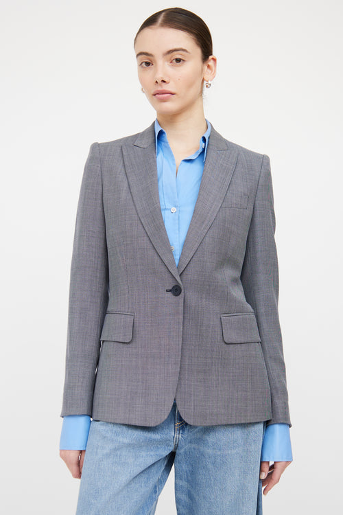 Stella McCartney Grey Wool Peak Collar Blazer