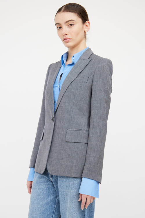 Stella McCartney Grey Wool Peak Collar Blazer