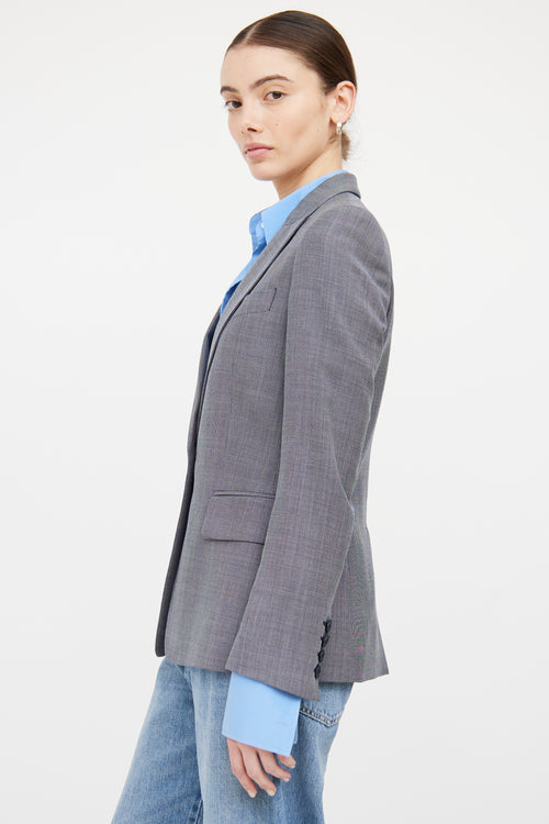 Stella McCartney Grey Wool Peak Collar Blazer