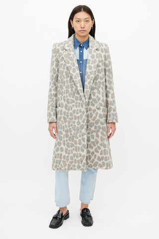 Stella McCartney Grey & Brown Print Coat