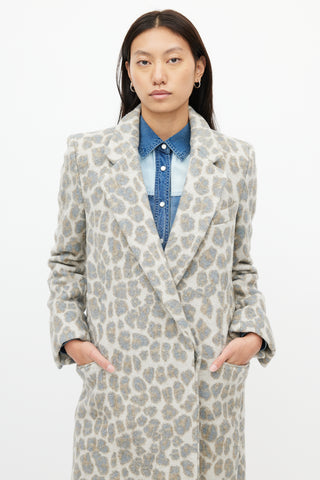 Stella McCartney Grey & Brown Print Coat