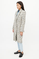 Stella McCartney Grey & Brown Print Coat