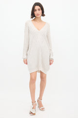 Stella McCartney Grey Cotton Embellished Sweater Dress