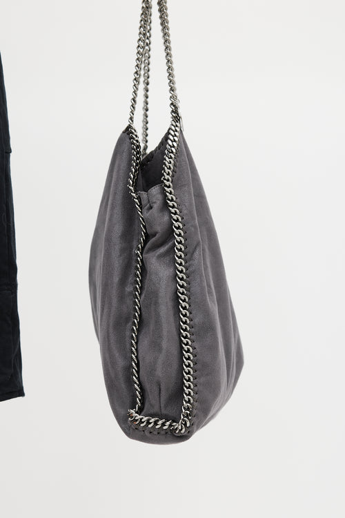 Stella McCartney Grey Vegan Leather Large Falabella Tote Bag