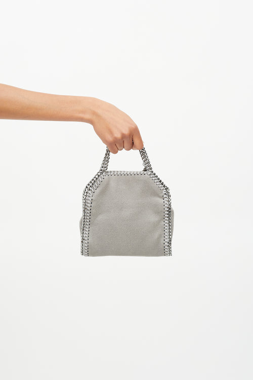 Stella McCartney Grey Faux Leather Tiny Falabella Crossbody Bag