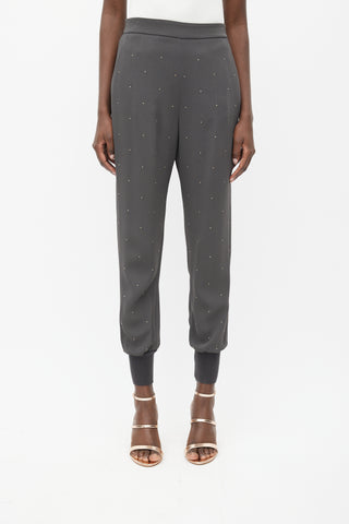 Stella McCartney Grey & Gold Rhinestone Jogger
