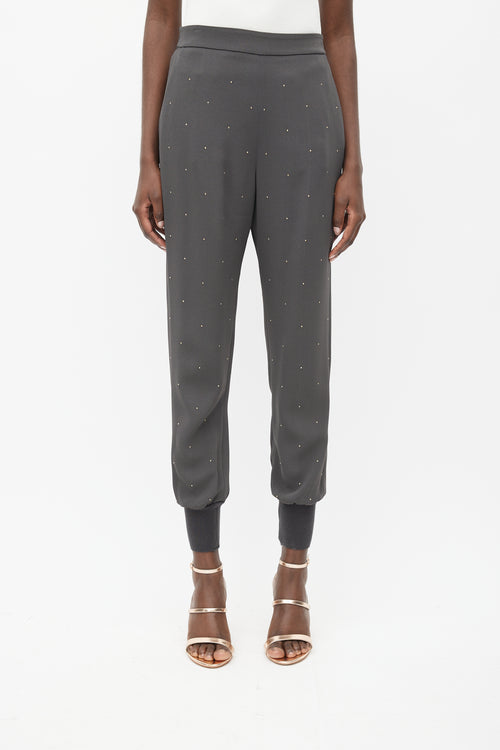 Stella McCartney Grey & Gold Rhinestone Jogger