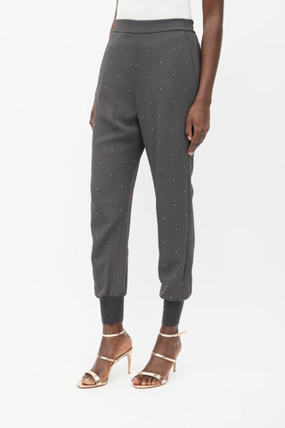 Stella McCartney Grey & Gold Rhinestone Jogger