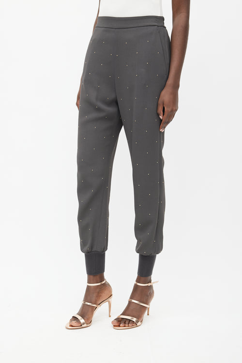 Stella McCartney Grey & Gold Rhinestone Jogger