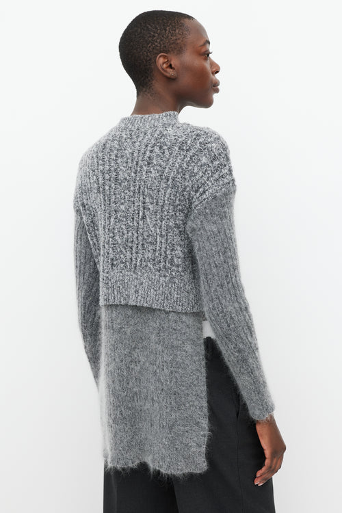 Stella McCartney Grey Mohair Layered Sweater
