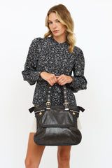 Stella McCartney Navy & Grey Zip Tote Bag
