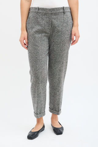 Stella McCartney Grey Wool Tapered Cuffed Trouser