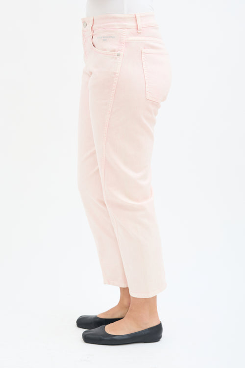 Stella McCartney Pink Asymmetrical Seam Jeans