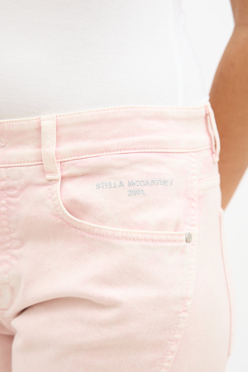 Stella McCartney Pink Asymmetrical Seam Jeans