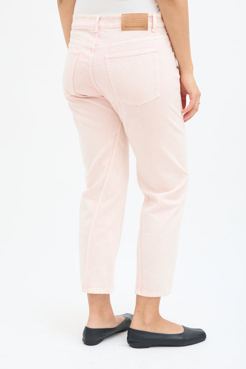 Stella McCartney Pink Asymmetrical Seam Jeans