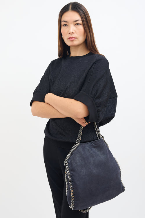 Stella McCartney Navy Falabella Fold-Over Tote