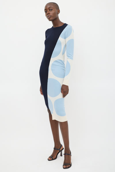 Stella McCartney // Navy & Light Blue Wool Asymmetrical Sweater Dress – VSP  Consignment