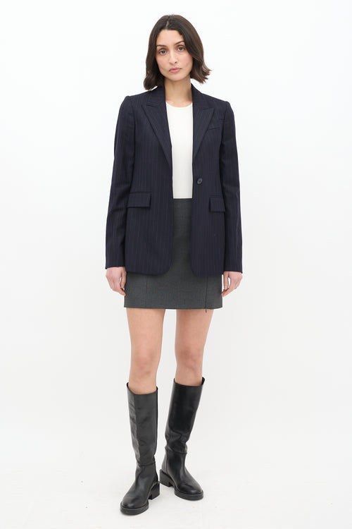 Stella McCartney Navy Wool Pinstripe Blazer