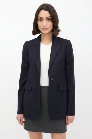 Stella McCartney Navy Wool Pinstripe Blazer