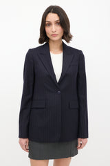 Stella McCartney Navy Wool Pinstripe Blazer