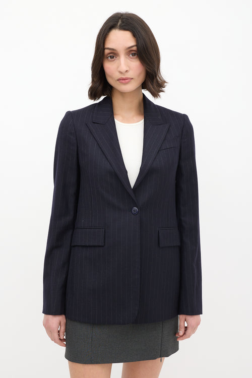 Stella McCartney Navy Wool Pinstripe Blazer