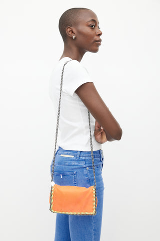 Stella McCartney Neon Orange & Silver Falabella Bag