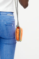 Stella McCartney Neon Orange & Silver Falabella Bag