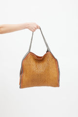 Stella McCartney Brown Faux Leather Woven Falabella Tote Bag