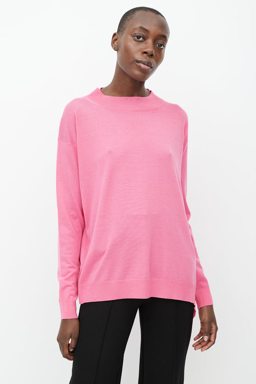 Stella McCartney Pink Asymmetrical Side Drape Sweater