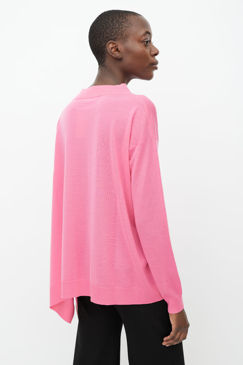 Stella McCartney Pink Asymmetrical Side Drape Sweater