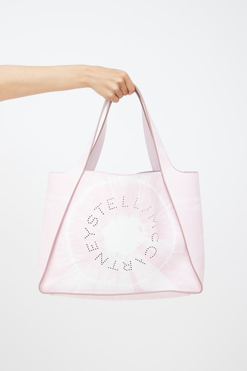 Stella McCartney Pink & White Faux Leather Tie Dye Tote