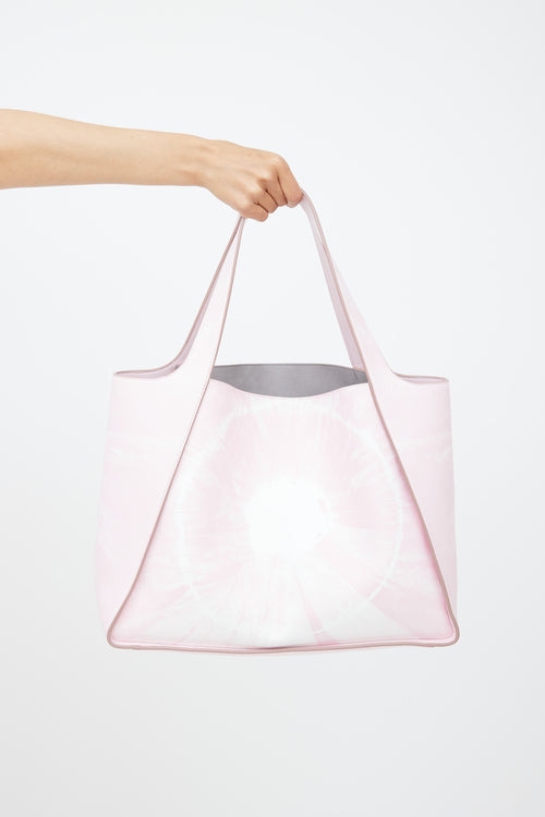 Stella McCartney Pink & White Faux Leather Tie Dye Tote