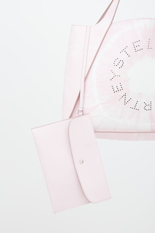 Stella McCartney Pink & White Faux Leather Tie Dye Tote