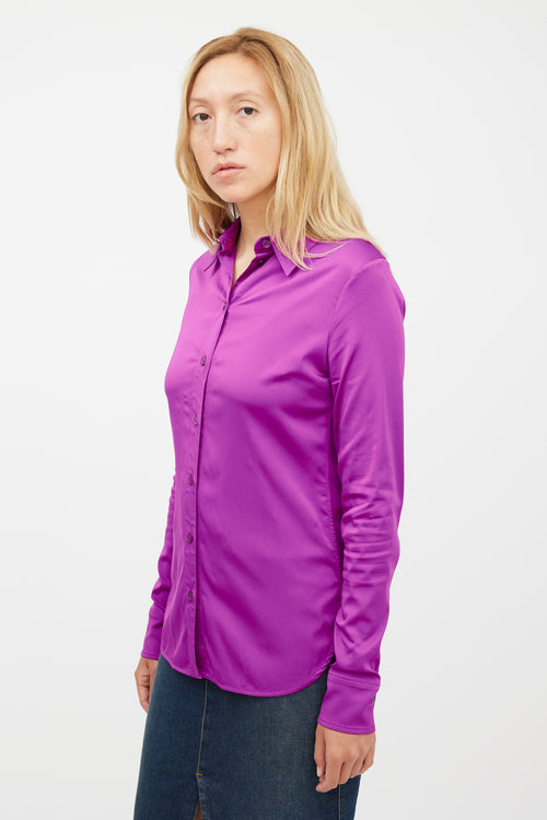 Stella McCartney Purple Satin Shirt