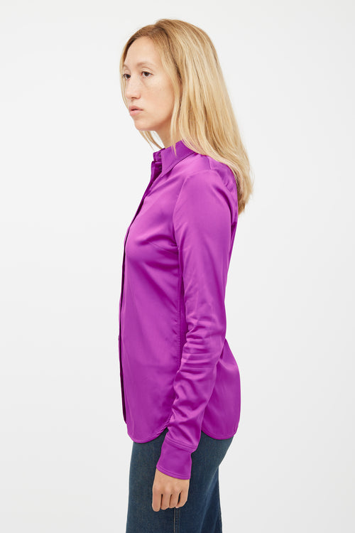 Stella McCartney Purple Satin Shirt