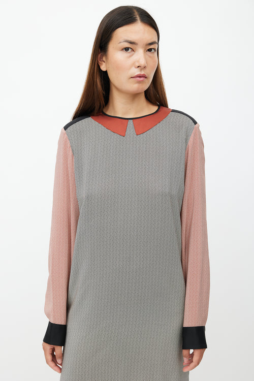 Stella McCartney Red & Multicolour Print Silk Dress