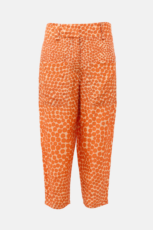 Stella McCartney Silk Floral Cropped Pant