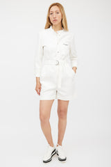 Stella McCartney White & Black Denim Logo Romper