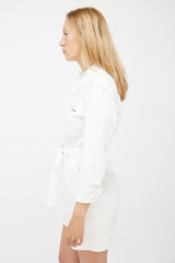 Stella McCartney White & Black Denim Logo Romper