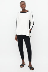 Stella McCartney White & Black Split Side Sweater