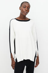 Stella McCartney White & Black Split Side Sweater