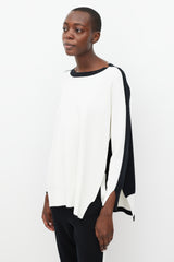 Stella McCartney White & Black Split Side Sweater