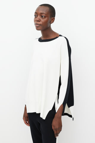 Stella McCartney White & Black Split Side Sweater