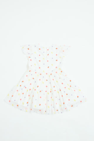 Stella McCartney Kids Tulle Floral Embroidered Dress