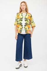 Stella McCartney White & Multicolour Silk Fruit Top