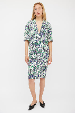 Stella McCartney White & Multicolour Silk Patterned Dress