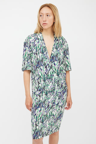 Stella McCartney White & Multicolour Silk Patterned Dress