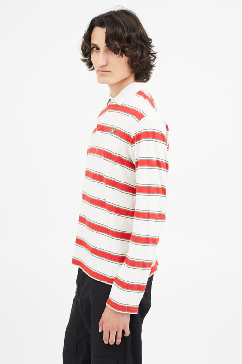 Stella McCartney White & Red Stripe Long Sleeve Polo