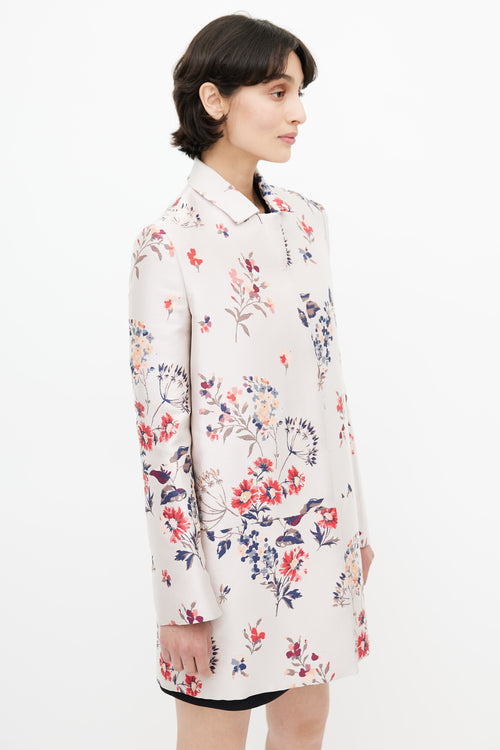 Stella McCartney Beige & Multicolour Floral Jacquard Jacket